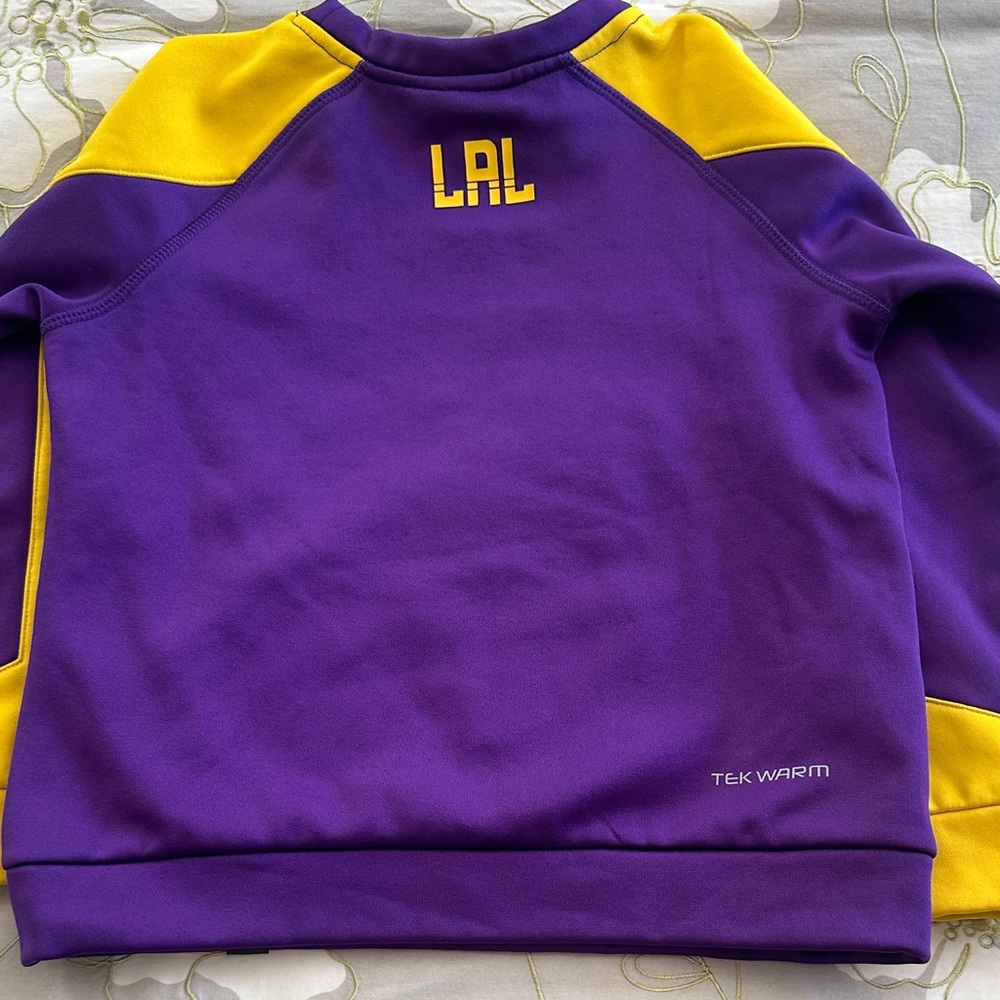NBA Los Angeles Lakers Kids Purple and Yellow Crewneck Sweatshirt - Picture 4 of 4